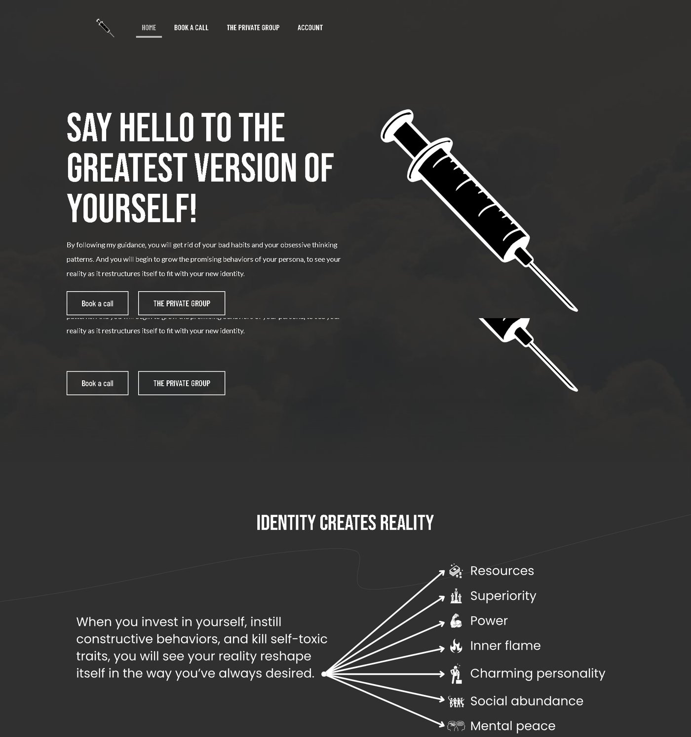 2ebre homepage — Say hello to the greatest version of yourself