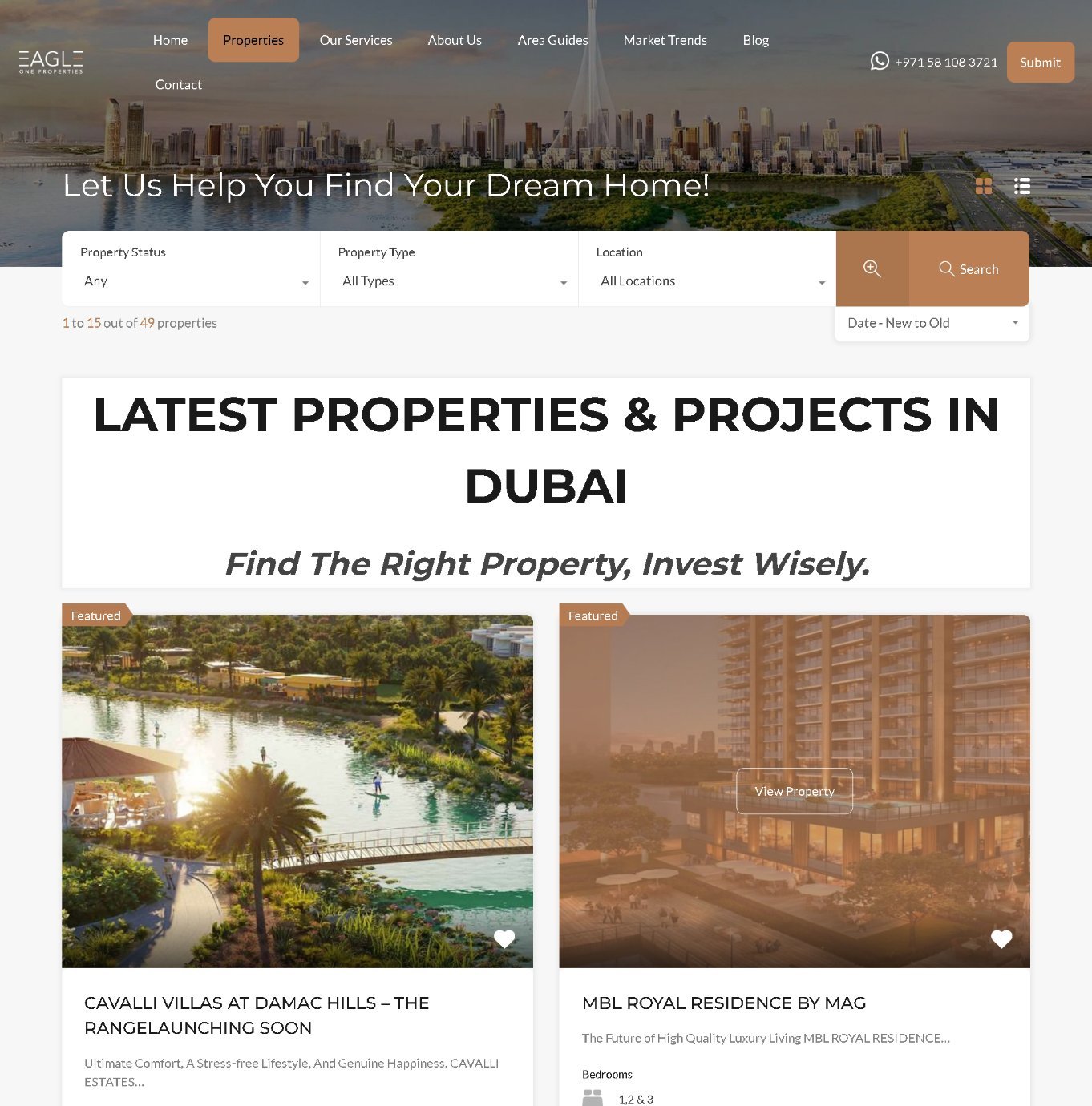 MBL Royal Residence by MAG property detail page with project details table